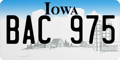 IA license plate BAC975