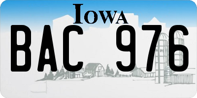 IA license plate BAC976