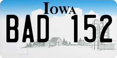 IA license plate BAD152