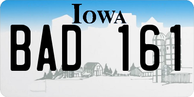 IA license plate BAD161