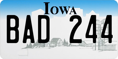 IA license plate BAD244