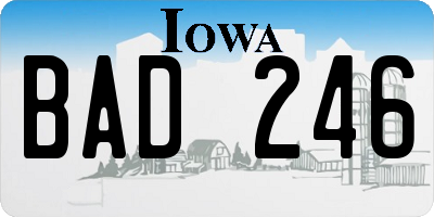 IA license plate BAD246