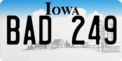 IA license plate BAD249
