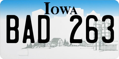 IA license plate BAD263