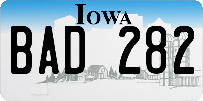 IA license plate BAD282