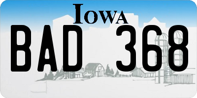IA license plate BAD368