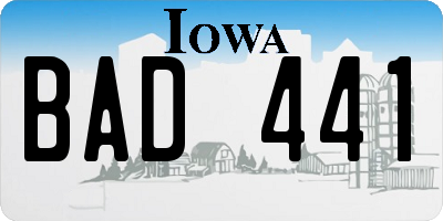 IA license plate BAD441