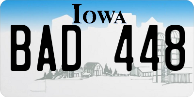 IA license plate BAD448