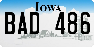 IA license plate BAD486