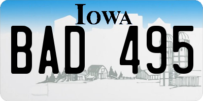IA license plate BAD495