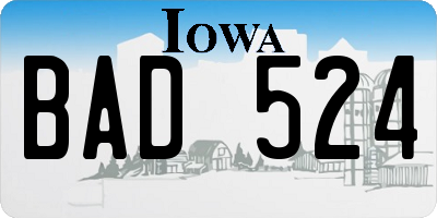 IA license plate BAD524