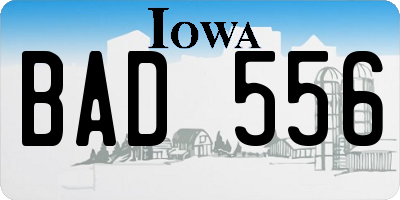IA license plate BAD556