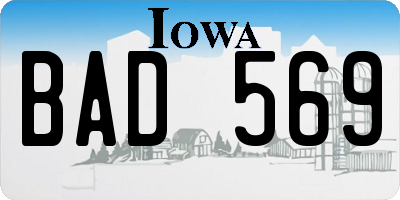 IA license plate BAD569