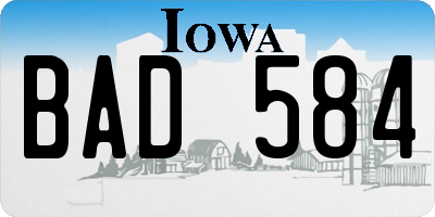IA license plate BAD584