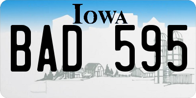 IA license plate BAD595