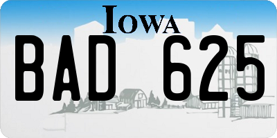 IA license plate BAD625