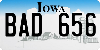 IA license plate BAD656