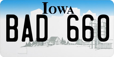 IA license plate BAD660