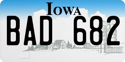 IA license plate BAD682