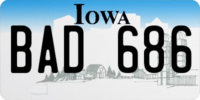 IA license plate BAD686
