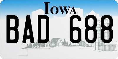 IA license plate BAD688