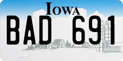 IA license plate BAD691