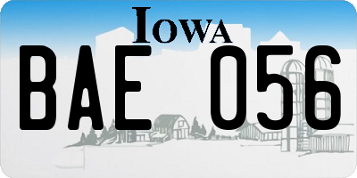 IA license plate BAE056