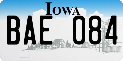 IA license plate BAE084