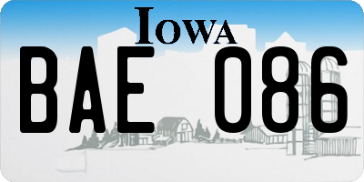 IA license plate BAE086