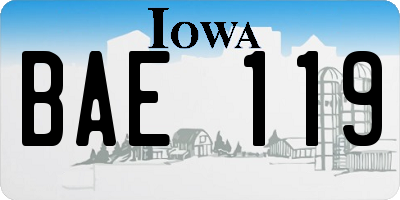 IA license plate BAE119