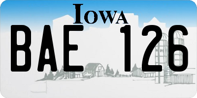 IA license plate BAE126