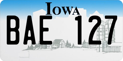 IA license plate BAE127