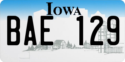 IA license plate BAE129