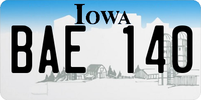 IA license plate BAE140