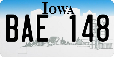 IA license plate BAE148