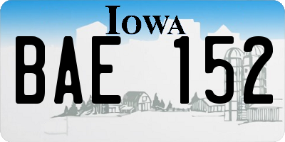 IA license plate BAE152