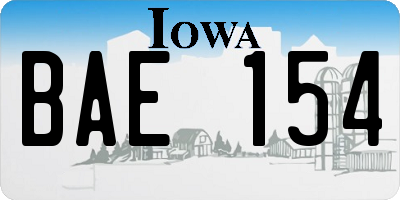 IA license plate BAE154