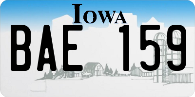 IA license plate BAE159