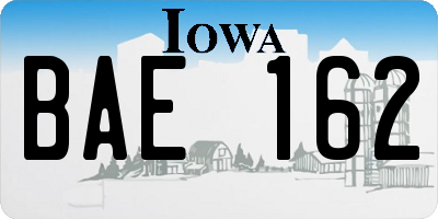 IA license plate BAE162