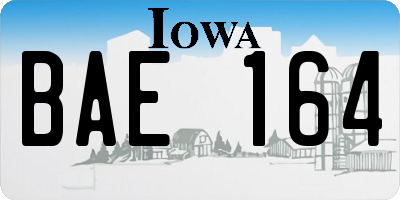 IA license plate BAE164