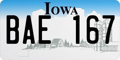 IA license plate BAE167