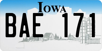 IA license plate BAE171