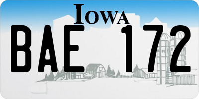 IA license plate BAE172