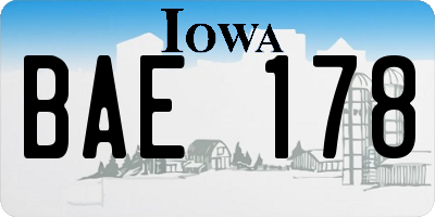 IA license plate BAE178