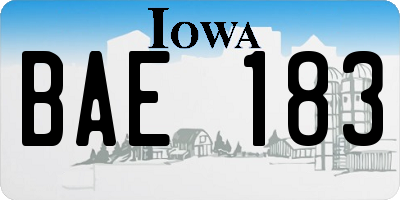 IA license plate BAE183