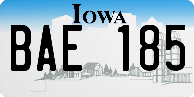 IA license plate BAE185