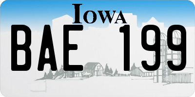 IA license plate BAE199