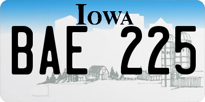 IA license plate BAE225