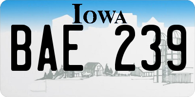 IA license plate BAE239