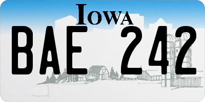 IA license plate BAE242